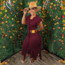 Load image into Gallery viewer, Solid color knitted sleeveless tassel dress(AY1547)