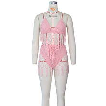 Load image into Gallery viewer, Sexy knitted blouse swimsuit two piece set(AY1952)