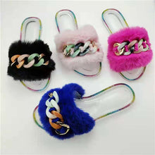 Load image into Gallery viewer, Jelly fluffy chain slippers(HPSD024)