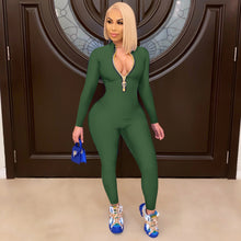 Load image into Gallery viewer, Fashion solid color zipper jumpsuit(AY1241)