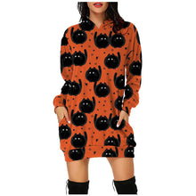 Load image into Gallery viewer, Halloween hooded long sleeve dress(AY1401)