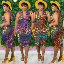 Load image into Gallery viewer, New printed zipper dress AY1865