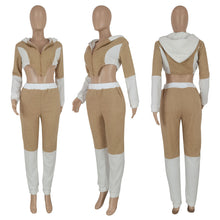 Load image into Gallery viewer, Teddy velvet color matching two-piece suit(AY1463)