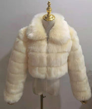 Load image into Gallery viewer, Hot sale lapel faux fur short coat(AY1356)