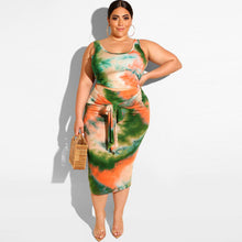 Load image into Gallery viewer, Tie-dye printed tight hip lift suit AY1199