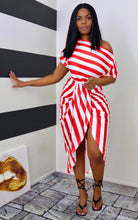 Load image into Gallery viewer, One-shoulder striped slim dress AY1057