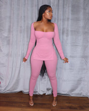 Load image into Gallery viewer, Fashion long-sleeved high-slit pit strip suit(AY1496)