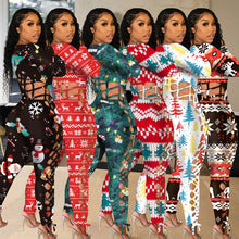 Load image into Gallery viewer, Sexy Christmas print jumpsuit(AY1527)