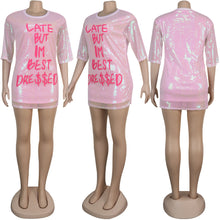 Load image into Gallery viewer, Sexy Lettering Sequin Pack Hip Dress(AY1747)