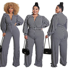 Load image into Gallery viewer, fashion puff sleeve printed jumpsuit(AY1365)