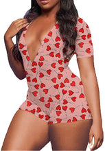 Load image into Gallery viewer, Lip print short sleeve V-neck jumpsuit(AY1641)