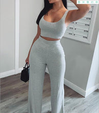 Load image into Gallery viewer, Vest wide leg pants leisure set AY1055
