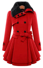 Load image into Gallery viewer, Hot selling fur collar woolen coat(A11308)
