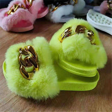 Load image into Gallery viewer, Colorful plush chain slippers(HPSD117)