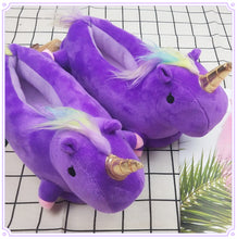 Load image into Gallery viewer, Hot-selling children's cute unicorn plush slippers(HPSD132)