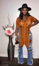 Load image into Gallery viewer, Solid casual tassel hollowed out T-shirt AY1935