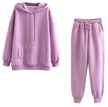 Load image into Gallery viewer, Two-piece solid color hooded sweater(AY1387)