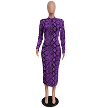 Load image into Gallery viewer, Printed zipper two-sided dress(AY1244)