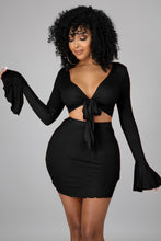 Load image into Gallery viewer, Fashion solid color flared sleeve two-piece suit(AY1242)