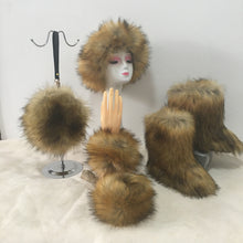 Load image into Gallery viewer, Colorful plush boots round pack four-piece suit(HPSD164)