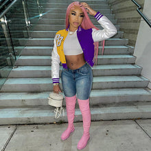 Load image into Gallery viewer, Fashion color block baseball uniform jacket(AY1627)