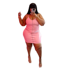 Load image into Gallery viewer, Sexy PU leather zipper hip dress(AY1818)