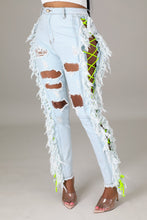 Load image into Gallery viewer, Fashion Contrast Tie Stretch Jeans
