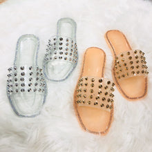Load image into Gallery viewer, Fashion rivet crystal flat slippers(HPSD224)