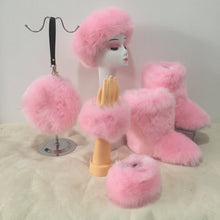 Load image into Gallery viewer, Colorful plush boots round pack four-piece suit(HPSD164)
