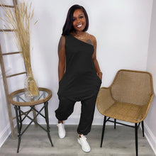 Load image into Gallery viewer, Diagonal shoulder sports Jumpsuit AY2028
