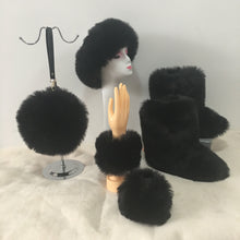 Load image into Gallery viewer, Colorful plush boots round pack four-piece suit(HPSD164)