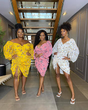 Load image into Gallery viewer, Sexy Print Smocked Puff Sleeve Dress(AY1738)