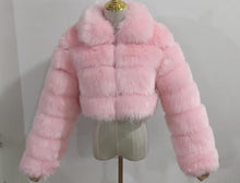 Load image into Gallery viewer, Hot sale lapel faux fur short coat(AY1356)