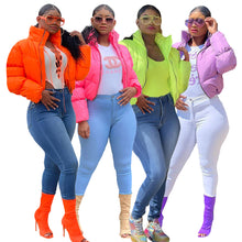 Load image into Gallery viewer, Fashion candy color zipper coat cotton top(AY1362)