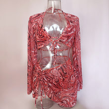 Load image into Gallery viewer, Fashion Print Four Piece Split Bikini(AY1743)