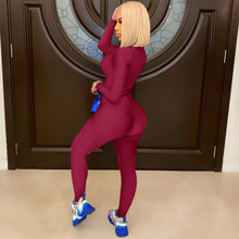 Load image into Gallery viewer, Fashion solid color zipper jumpsuit(AY1241)