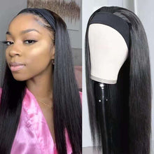 Load image into Gallery viewer, Human Hair Straight Natural Color Headband Wig (AH5043)