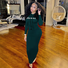 Load image into Gallery viewer, Fashion casual hooded solid color pleated dress(AY1428)