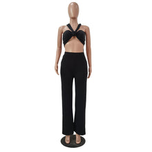 Load image into Gallery viewer, Sexy solid color wide leg pants tube top suit(AY1831)