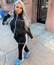 Load image into Gallery viewer, Letter embroidery zipper sports two-piece suit(AY1451