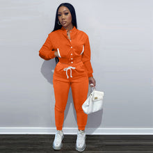 Load image into Gallery viewer, Solid color jacket plus fleece sweater suit(AY1518)