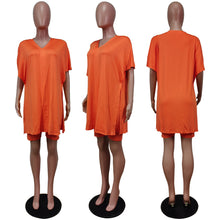 Load image into Gallery viewer, V-neck split top and shorts two-piece set AY2055