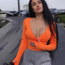 Load image into Gallery viewer, Sexy long-sleeved U-neck T-shirt(AY1293)