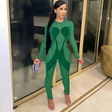 Load image into Gallery viewer, Gold velvet mesh long-sleeved jumpsuit(AY1455)