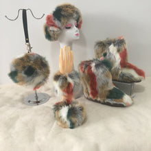 Load image into Gallery viewer, Colorful plush boots round pack four-piece suit(HPSD164)