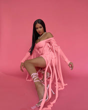 Load image into Gallery viewer, exy mesh ribbon dress ME2121