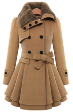 Load image into Gallery viewer, Hot selling fur collar woolen coat(A11308)