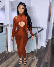 Load image into Gallery viewer, Sexy turtleneck velvet jumpsuit(AY1687)