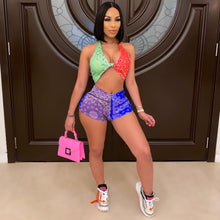 Load image into Gallery viewer, Sexy multicolor printing stitching suit AY1020