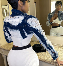 Load image into Gallery viewer, Personality ripped denim short jacket(AY1444)